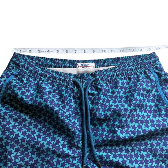 Beach Bros. Men's Star Print Elastic Waist Lined Swim Trunks‎ Blue Purple Medium - Picture 9 of 10